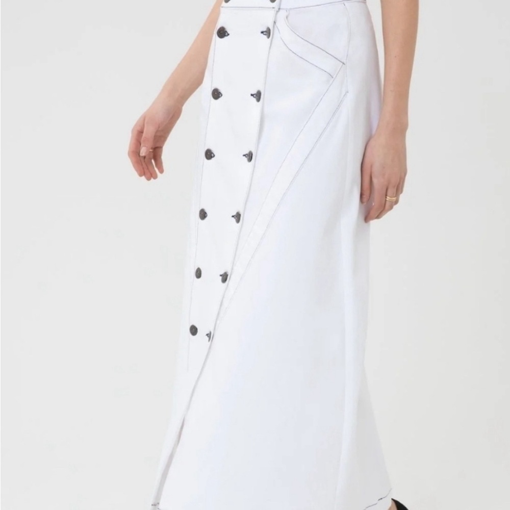 Jason Wu 3 X 1 Star White High Waisted maxi Denim Skirt 24
